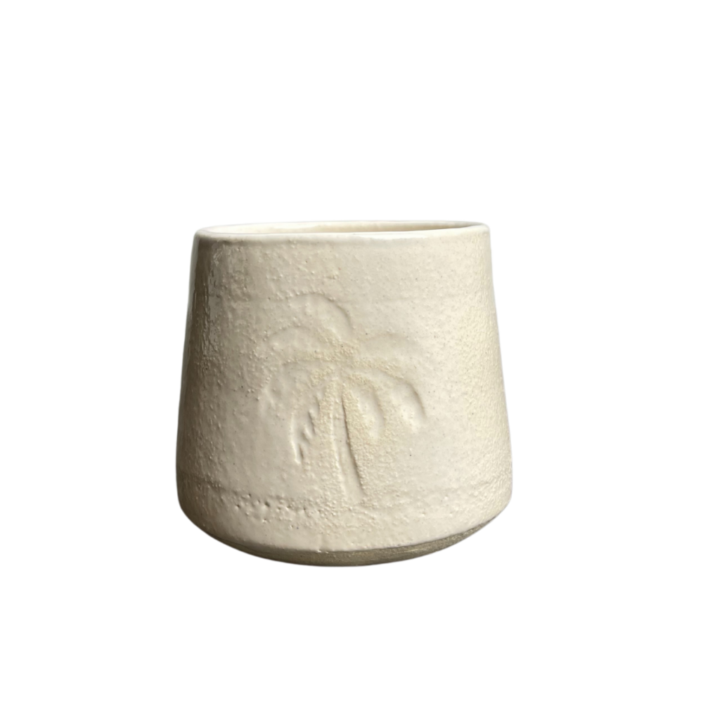 Textured Ceramic Palm Tree Mug
