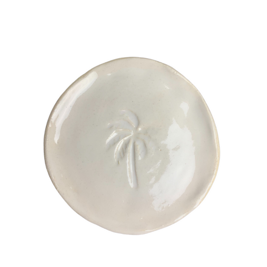 Ceramic Palm Tree Trinket Dish Gloss