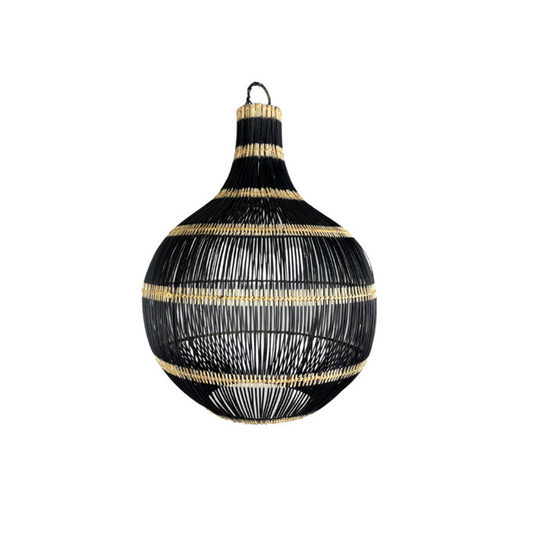 Femi Black and Natural Rattan Pendant Shade Small