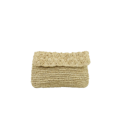 Myka Raffia Woven Floral Clutch