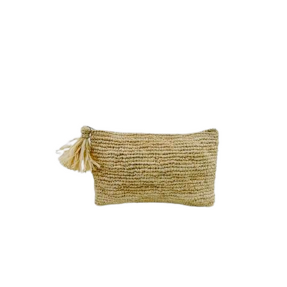 Jade Natural Raffia Clutch