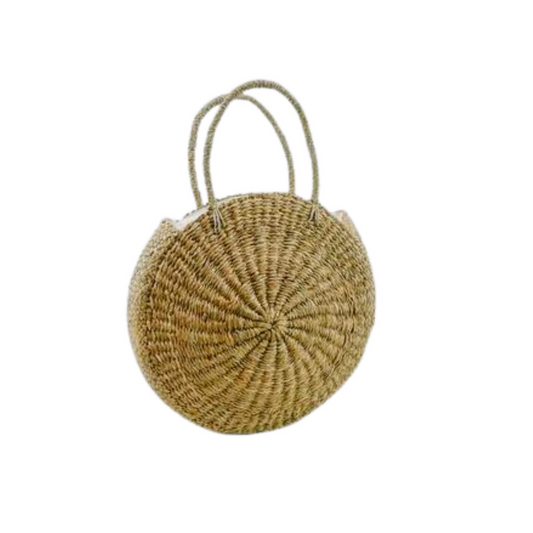 Adelita Round Woven Seagrass Shoulder Bag Large